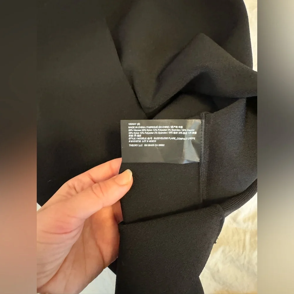 Theory Black V-Neck Midi Dress - Picture 6 of 9